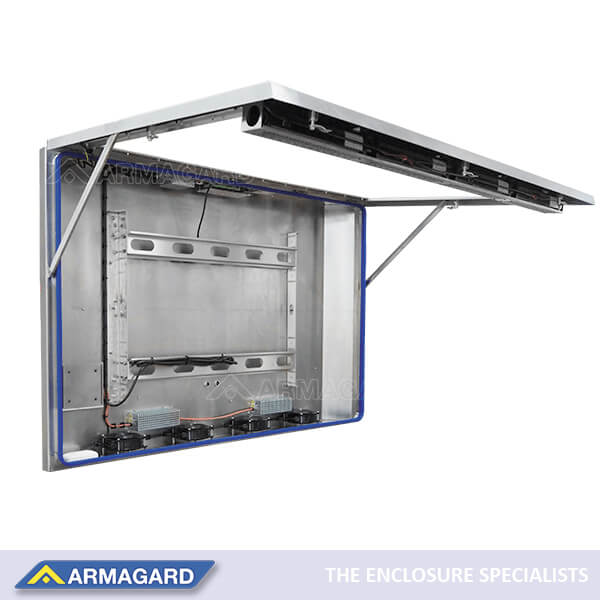 Otwarta obudowa monitor przemysłowy IP69K firmy Armagard do ekranów LCD/LED