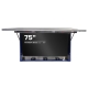 Otwarty, frontowy widok 75" monitor przemysłowy IP69K z zainstalowanym Hisense 75E6NT