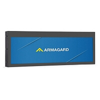 Obudowa do ultraszerokiego wyświetlacza LCD typu stretch, widok od przodu i z prawej strony